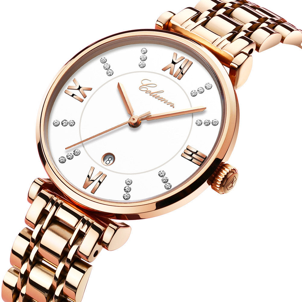 COLUMN Sparking Rose (Champaign) Quartz Watch