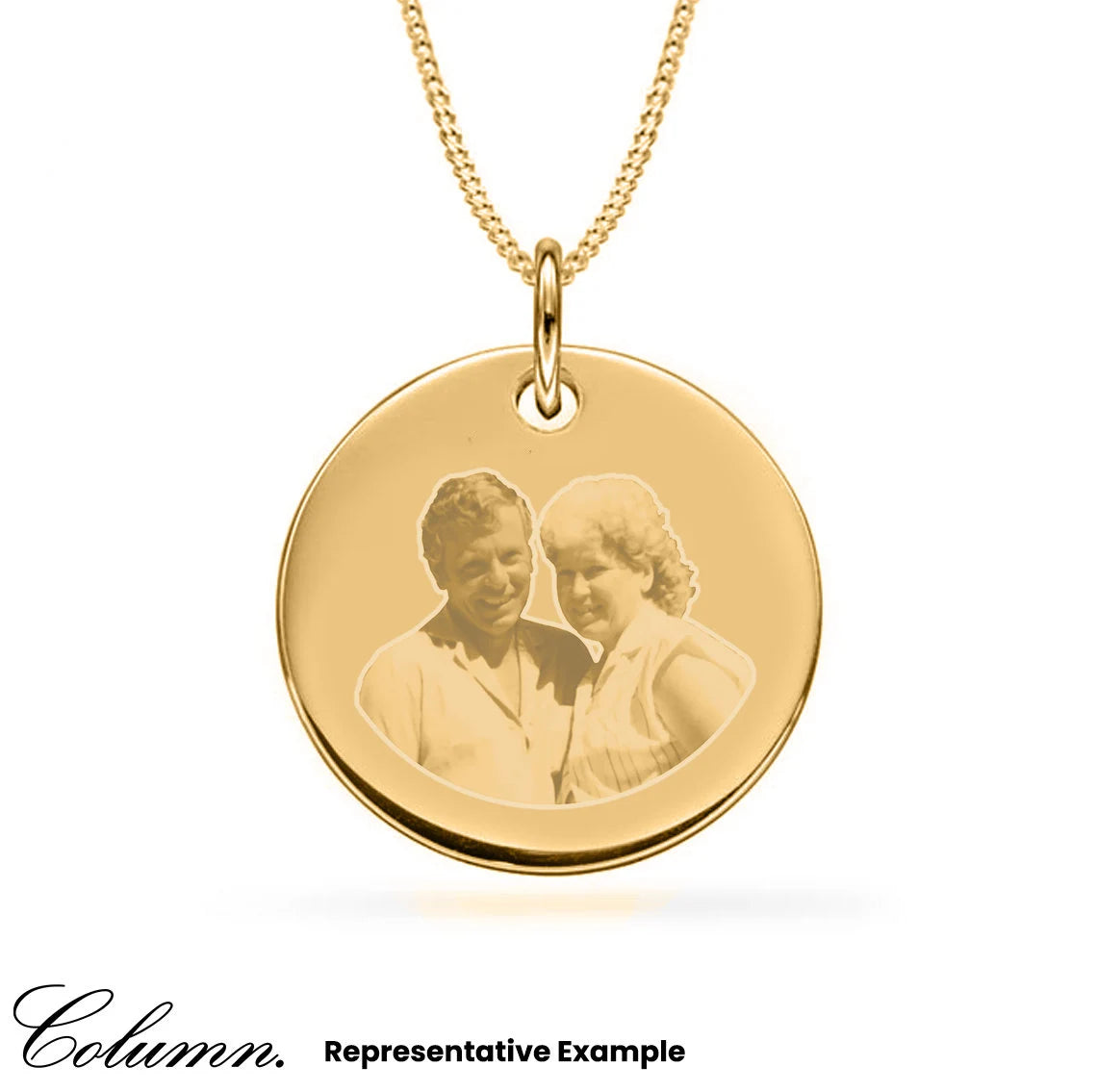 Personalised 9ct Solid Gold 20mm Engraved Disc Pendant 22" Gold Necklace