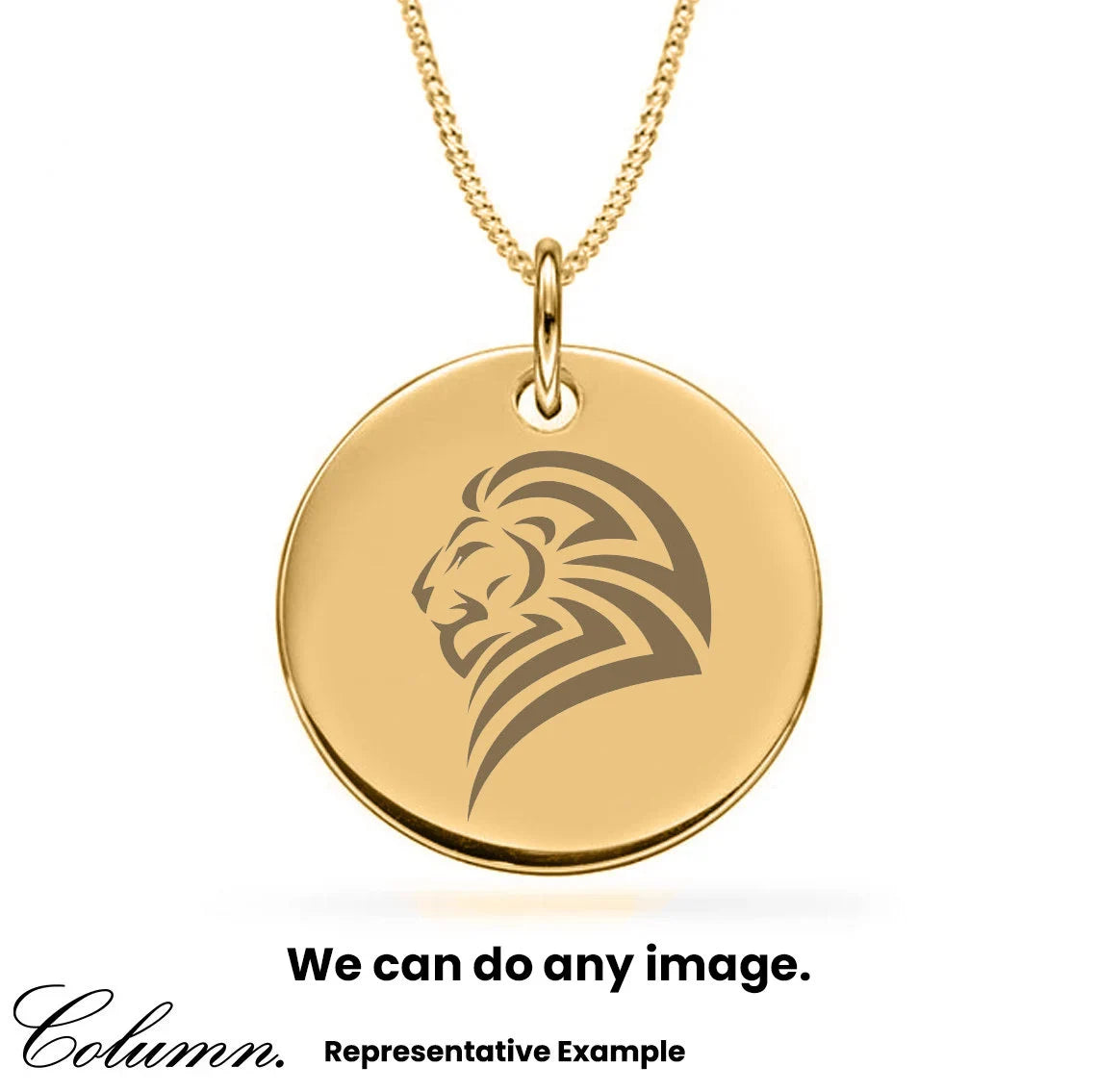 Personalised 9ct Solid Gold 20mm Engraved Disc Pendant 22" Gold Necklace