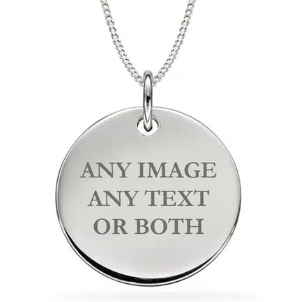 Personalised Pendant Sterling Silver Disc Necklace