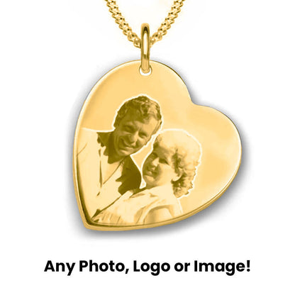 Personalied Gold Plated Engraved Heart Pendant Necklace